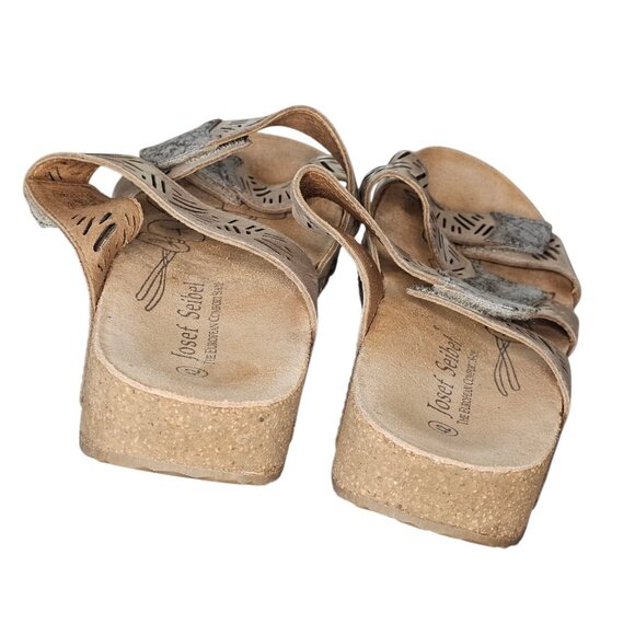 Josef Seibel Tonga Slide Sandal Women's Size US 11 Leather Comfort Shoes Beige - Picture 5 of 14